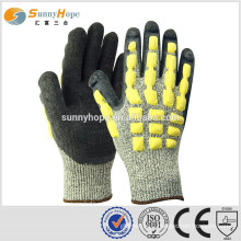 sunnyhope 13gauge HPPE latex crinkle TPR impact gloves,work gloves